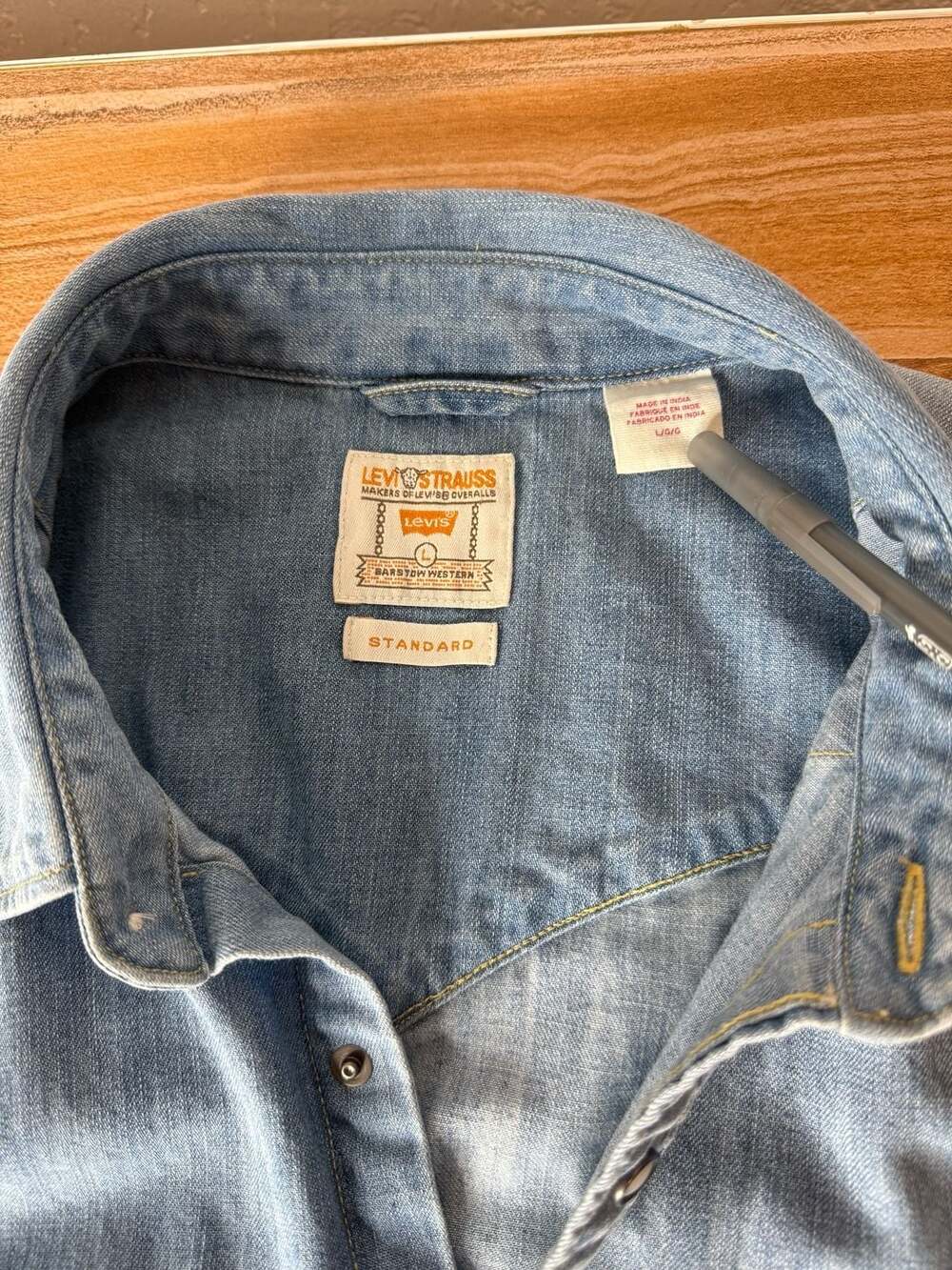 Levi's Barstow Western Denim Shirt Light Wash Size L